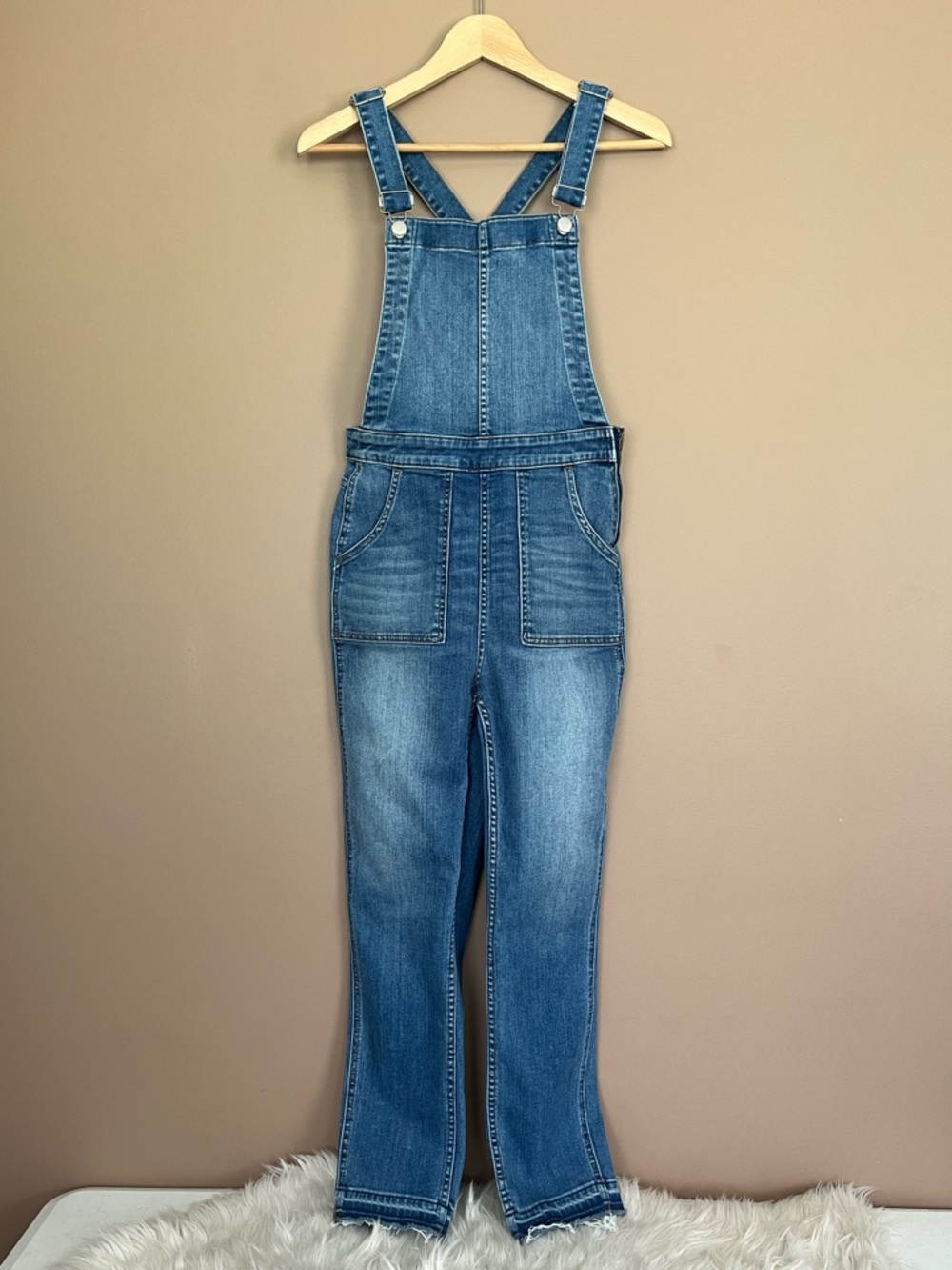 {Madewell} Skinny Overalls with Drop Hem in Blue - Womens Medium - Picture 2 of 9